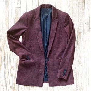 TALL Banana Republic Tweed Burgundy Blazer